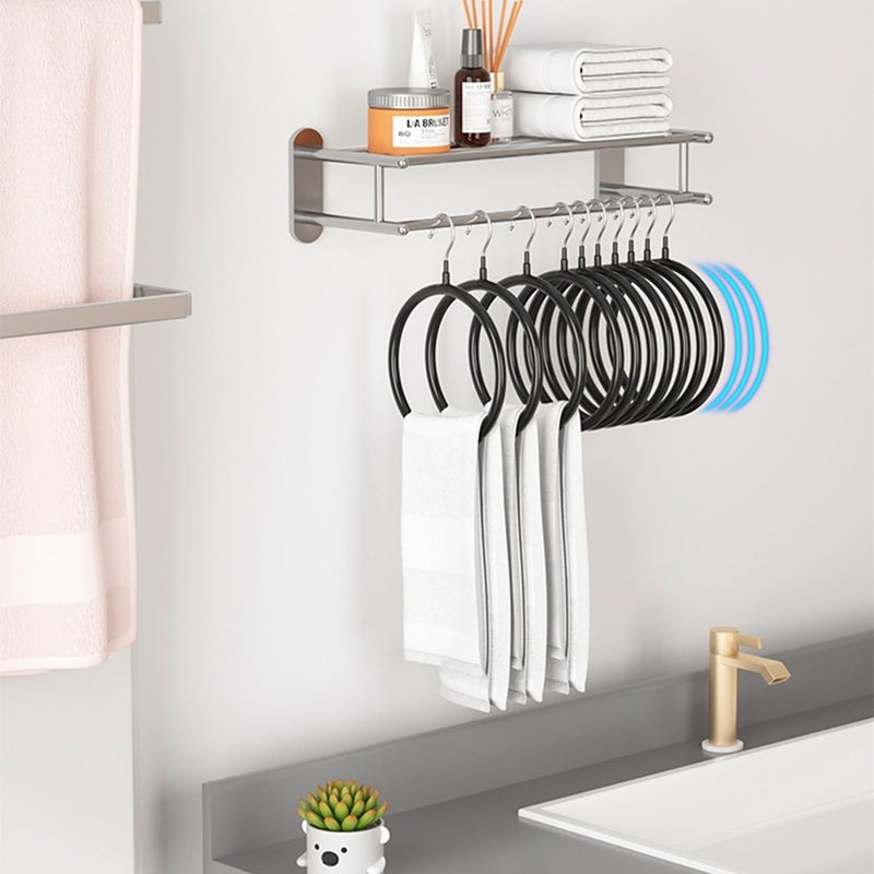 Joyindecor Belt/Scarf Hangers for Closet - 8 PCS Nonslip Space Saving Steel Tie Rings Holder Organizer for Neckties, Shawls Scarves, Veils, Pashminas Display(8 Pack, Black) - Image 4